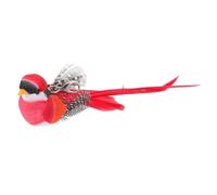 VANZACK Tête de Remplacement pour Oiseau à Plumage Rouge avec Clochette Interactive en Peluche pour Chat, pour Jeu D'intérieur et Divertissement