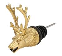VANZACK Verseur à Vin Réutilisable Chic Forme de Tête de Cerf Dorée Bec Verseur Anti-Goutte pour Bouteilles Standard Accessoire Pratique pour Cocktails et Dégustations