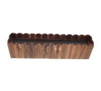 VANZACK Wood Picket Style Planter Box with Moderate Capacity for Flowers Herbs and Vegetables Natural Look Wooden Flower Holder for Patio Porch Balcony Gardening