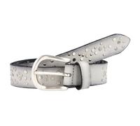 Vanzetti Ceinture à rivets Cuir véritable 75 cm gris