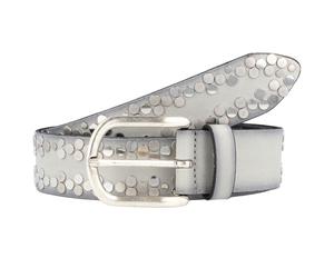 Vanzetti Ceinture à rivets en cuir 110 cm gris
