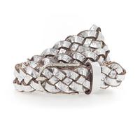 Vanzetti Ceinture argenté en cuir pour femme - Braided Women's Belt Silver Metallic 105295 90 cm