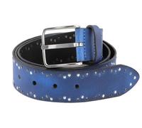 Vanzetti Ceinture bleu en cuir pour femme - Denim Love 35mm Full Leather Belt Jeans 184025 100 cm