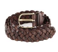 Vanzetti Ceinture brun foncé en cuir pour femme - Braided Women's Belt Darkbrown 183821 110 cm