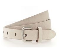 Vanzetti Ceinture crème en cuir pour femme - Slim Velours Belt Cream 233224 85 cm