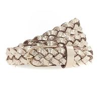 Vanzetti Ceinture doré en cuir pour femme - Braided Women's Belt Gold Metallic 109145 80 cm