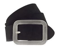 Vanzetti Ceinture en cuir Noir Taille 85 cm Boucle argentée
