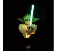 Vaodest Ensemble de lumières LED compatible avec Lego 75438 Yoda Bust Set Design et configuration Compatible avec le modèle 75438 (lumière LED uniquement, pas de kit de blocs de construction)