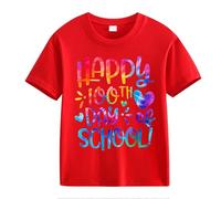 vaolkwsacz 100th Day of School Celebration for Girls and Boys Kids T-shirts Fun Colorful Numbers Black Shirt, rouge, 8-9 ans