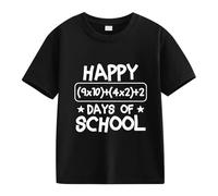 vaolkwsacz 100th Day of School Celebration for Girls and Boys Kids T-shirts Fun Colorful Numbers Damen Langarmshirt mit Spitze, Noir , 4-5 ans