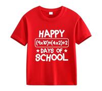 vaolkwsacz 100th Day of School Celebration for Girls and Boys Kids T-shirts Fun Colorful Numbers Damen Langarmshirt mit Spitze, rouge, 4-5 ans