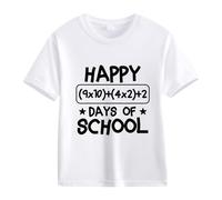 vaolkwsacz 100th Day of School Celebration for Girls and Boys Kids T-shirts Fun Colorful Numbers Damen Langarmshirt mit Spitze, Blanc., 12-13 ans