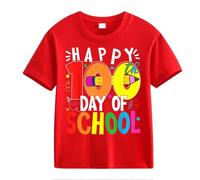 vaolkwsacz 100th Day of School Celebration for Girls and Boys Kids T-shirts Fun Colorful Numbers Meilleurs Amis T-shirt pour deux filles, rouge, 8-9 ans
