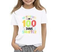 vaolkwsacz 100th Day of School Celebration for Girls and Boys Kids T-shirts Fun Colorful Numbers Toy T-shirt à manches longues Tunique, Blanc., 10-11Years