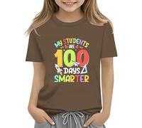 vaolkwsacz 100th Day of School Celebration for Girls and Boys Kids T-shirts Fun Colorful Numbers Toy T-shirt à manches longues Tunique, café, 2-3 ans