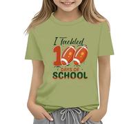 vaolkwsacz 100th Day of School Celebration for Girls and Boys Kids T-shirts Fun Colorful Numbers Toy T-shirt pour filles Ventre nu, AG, 2-3 ans