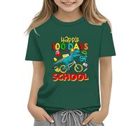 vaolkwsacz 100th Day of School Celebration for Girls and Boys Kids T-shirts Fun Colorful Numbers Toy Truck Leggins Dentelle, vert, 3-4 ans