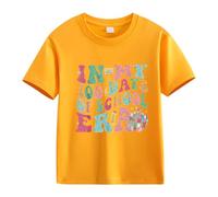 vaolkwsacz 100th Day of School Celebration for Girls and Boys Kids T-shirts Fun Numbers Colorful Numbers Bauchfreie Shirts Mädchen, Orange, 12-13 ans