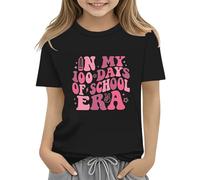 vaolkwsacz 100th Day of School Celebration for Girls and Boys Kids T-shirts Fun Numbers Colorful Numbers Toy Girls Shirt Set, Noir , 12-13 ans