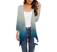 vaolkwsacz Cardigan fin pour femme - Imprimé intégral - Veste collège - Manteau en tricot léger - Ouvert à l'avant - Cardigan baggy - Protection solaire - Multicolore - Manches longues - Confortable