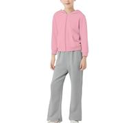 vaolkwsacz Combinaison de veste pour enfant en pur coton pour fille et fille 2025 printemps et vêtements unis pour enfants et pantalon de chemise à fermeture éclair de taille moyenne Combinaison deux