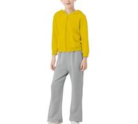 vaolkwsacz Combinaison de veste pour enfant en pur coton pour fille et fille 2025 printemps et vêtements unis pour enfants et pantalon de chemise à fermeture éclair de taille moyenne Combinaison deux