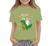 vaolkwsacz Easter Shirts for Toddler Boy T-shirt à manches courtes Tracteur Lapin T-shirt pour enfants Coton Tee Tops 2 13 ans T-shirt cavalier T-shirt fille, AG, 3-4 ans