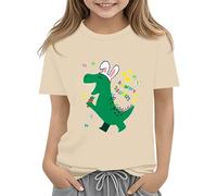 vaolkwsacz Easter Shirts for Toddler Boy T-shirt à manches courtes Tracteur Lapin T-shirt pour enfants Coton Tee Tops 2 13 ans T-shirt adolescent fille, beige, 4-5 ans