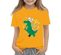 vaolkwsacz Easter Shirts for Toddler Boy T-shirt à manches courtes Tracteur Lapin T-shirt pour enfants Coton Tee Tops 2 13 ans T-shirt adolescent fille, jaune, 4-5 ans