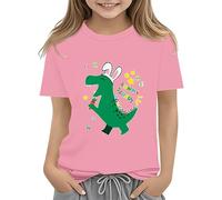 vaolkwsacz Easter Shirts for Toddler Boy T-shirt à manches courtes Tracteur Lapin T-shirt pour enfants Coton Tee Tops 2 13 ans T-shirt adolescent fille, Rose, 3-4 ans