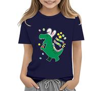 vaolkwsacz Easter Shirts for Toddler Boy T-shirt à manches courtes Tracteur Lapin T-shirt pour enfants Coton Tee Tops 2 13 ans T-shirt adolescent fille, Marine, 4-5 ans