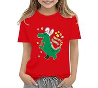 vaolkwsacz Easter Shirts for Toddler Boy T-shirt à manches courtes Tracteur Lapin T-shirt pour enfants Coton Tee Tops 2 13 ans T-shirt adolescent fille, rouge, 3-4 ans