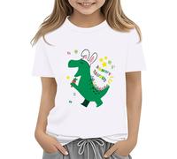 vaolkwsacz Easter Shirts for Toddler Boy T-shirt à manches courtes Tracteur Lapin T-shirt pour enfants Coton Tee Tops 2 13 ans T-shirt adolescent fille, Blanc., 10-11Years