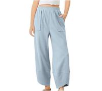 vaolkwsacz Enfants Enfants Quotidien Élastique Poches Droit Couleur Unie Décontracté Pantalon Ample Long Pantalon Fille Pantalons Déchirés, bleu, 3-4 ans
