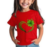 vaolkwsacz Filles et Garçons St Day Chemise Graphique Thé Confortable Fit for Daily Wear Green Ages 1 15 1 Filles Cadeaux, rouge, 4-5 ans