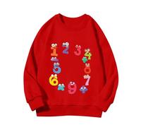 vaolkwsacz Number Day Girls and Boys Kids Sweatshirts Fun Colorful Numbers Pull Uni Fille, rouge, 10-11 ans