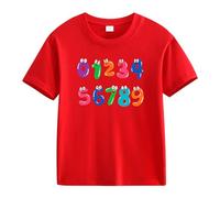vaolkwsacz Number Day Girls and Boys Kids T-shirts Fun Colorful Numbers Filles T-shirt Bleu Clair, rouge, 4-5 ans