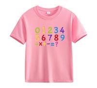 vaolkwsacz Number Day Girls and Boys Kids T-shirts Fun Colorful Numbers Shirt 2. Garçon, Rose, 8-9 ans