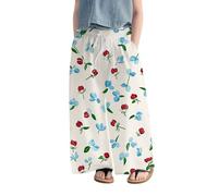 vaolkwsacz Pantalon décontracté tendance et mignon pour fille - Imprimé - Confortable - Frais - Respirant - Pantalon large pour fille - 152, Blanc., 10-11 ans
