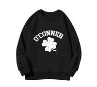vaolkwsacz Printemps et automne Nouveau imprimé mignon à la mode Version confortable des filles Sweat-shirt imprimé filles Pull à paillettes réversibles, Noir , 12-13 ans