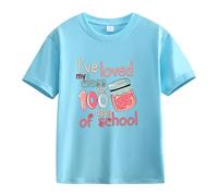 vaolkwsacz Printemps et automne Nouveau imprimé mignon à la mode Version confortable des filles T-shirt imprimé 3. T-shirt à manches longues, bleu, 4-5 ans