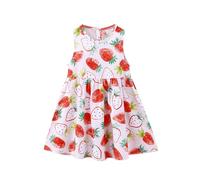 vaolkwsacz Robe débardeur décontractée à manches courtes pour fille, Rouge pastèque, 6-12 mois