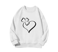 vaolkwsacz Spring and Autumn New Fashion Mignon Imprimé Confortable Version des Filles Sweatshirt Imprimé Jeunes Filles Pull, Blanc., 10-11 ans