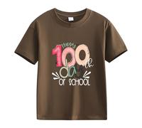 vaolkwsacz Spring and Autumn New Fashionable Mignon Imprimé Version Confortable des Filles T-shirt Imprimé T-shirt Manches Longues Chemise Fille Noir, café, 2-3 ans