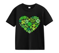 vaolkwsacz Spring and Autumn New Fashionable Mignon Print Comfortable Version of The Girls Printed T Shirt Dames Dentelle, Noir , 10-11Years