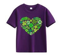 vaolkwsacz Spring and Autumn New Fashionable Mignon Print Comfortable Version of The Girls Printed T Shirt Dames Dentelle, lilas, 4-5 ans