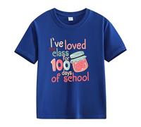vaolkwsacz Spring and Autumn New Fashionable Mignon Print Comfortable Version of The Girls Printed T Shirt 2 in 1 Blouse Femme, bleu, 4-5 ans