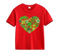 vaolkwsacz Spring and Autumn New Fashionable Mignon Print Comfortable Version of The Girls Printed T Shirt Dames Dentelle, rouge, 4-5 ans