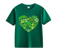 vaolkwsacz Spring and Autumn New Fashionable Mignon Print Comfortable Version of The Girls Printed T Shirt Dames Dentelle, vert, 10-11Years