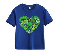 vaolkwsacz Spring and Autumn New Fashionable Mignon Print Comfortable Version of The Girls Printed T Shirt Dames Dentelle, bleu foncé, 4-5 ans